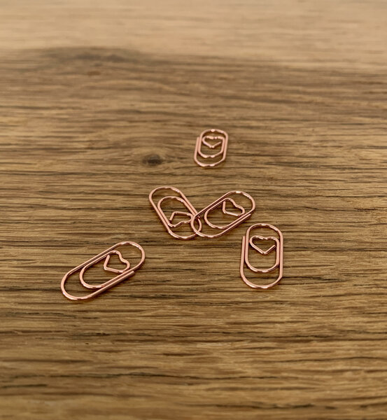 Clip klein hartje ros&eacute; goud