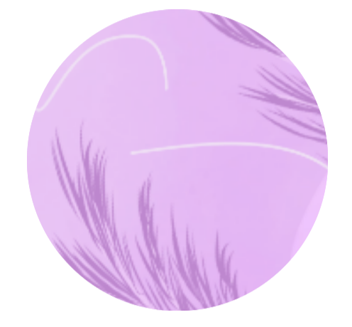 Label purple feathers