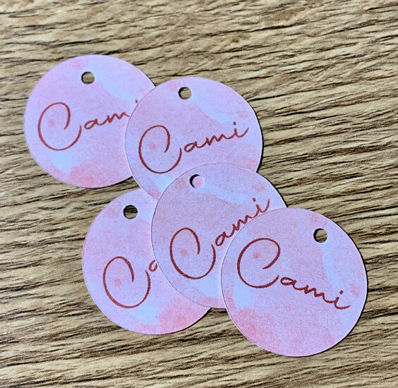 Label cherry red