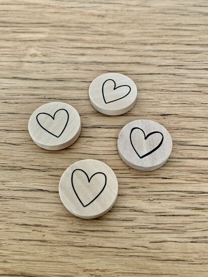Magneten hartjes set 4st. klein