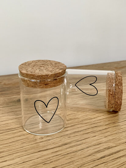 Glazen potje met hartje M DIY