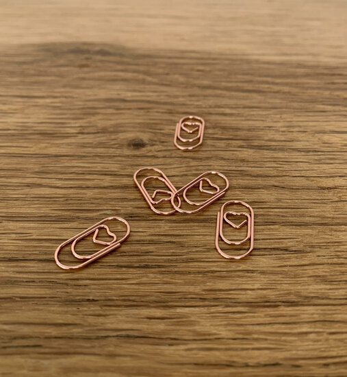 Clip klein hartje ros&eacute; goud